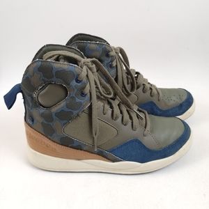 Reebok Alicia Keys Court High Tops leather Camo Sneaker shoes Size 6.5